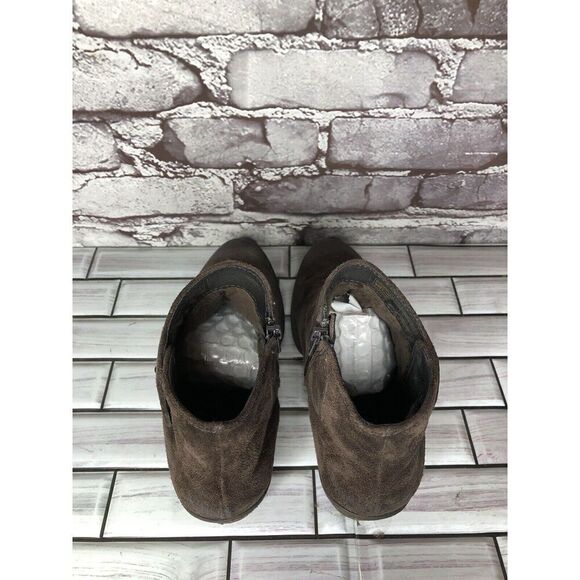 Josef Seibel Brown Suede Leather Side Zip Ankle Booties Heel Boots Women Sz 36EU - Picture 9 of 16